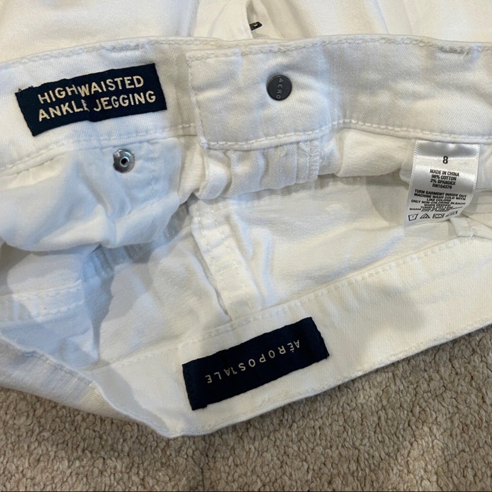 Aeropostale Women's White High Waisted Ankle Jeggings size 8 - Picture 2 of 2